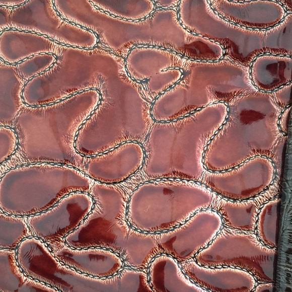 MICHE Women’s Bag Outer Shell Large Shiny Glossy Red Caramel Brown - Picture 8 of 13